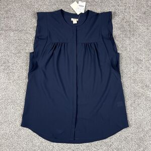 J Crew Blouse Womens 6 Navy Blue Sleeveless Top Work Office Basic Capsule